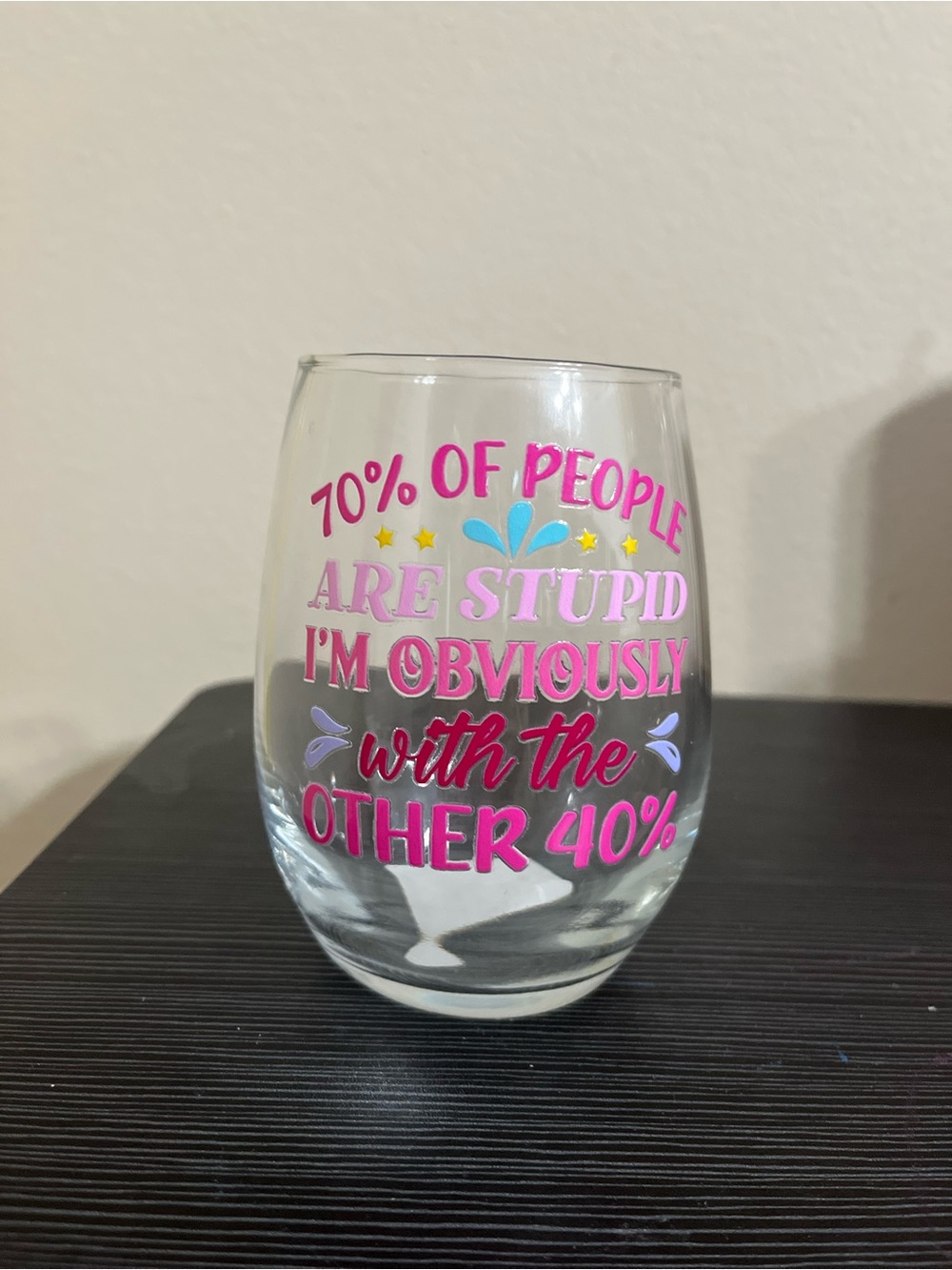 Humorous Wine Glass, 17 oz
